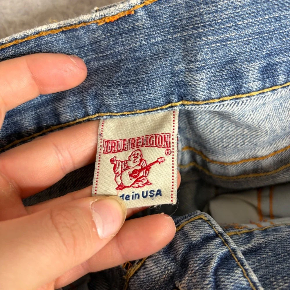 True Religion Bobby Straight Leg Jeans Mens 33x33 Blue Denim Made in USA